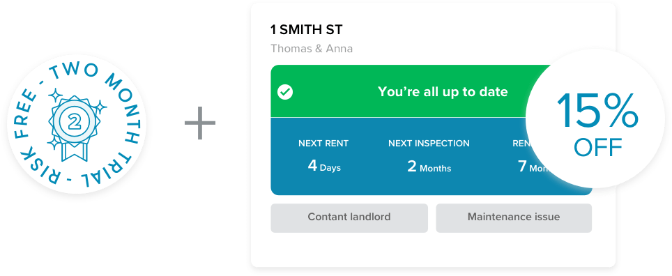 Free month trial and 15% off of myRent management